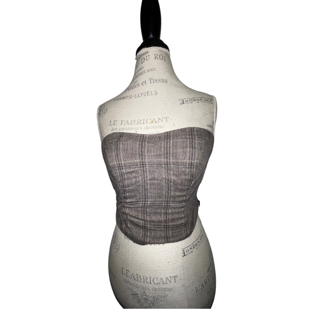 Free People Plaid Bustier Crop Top